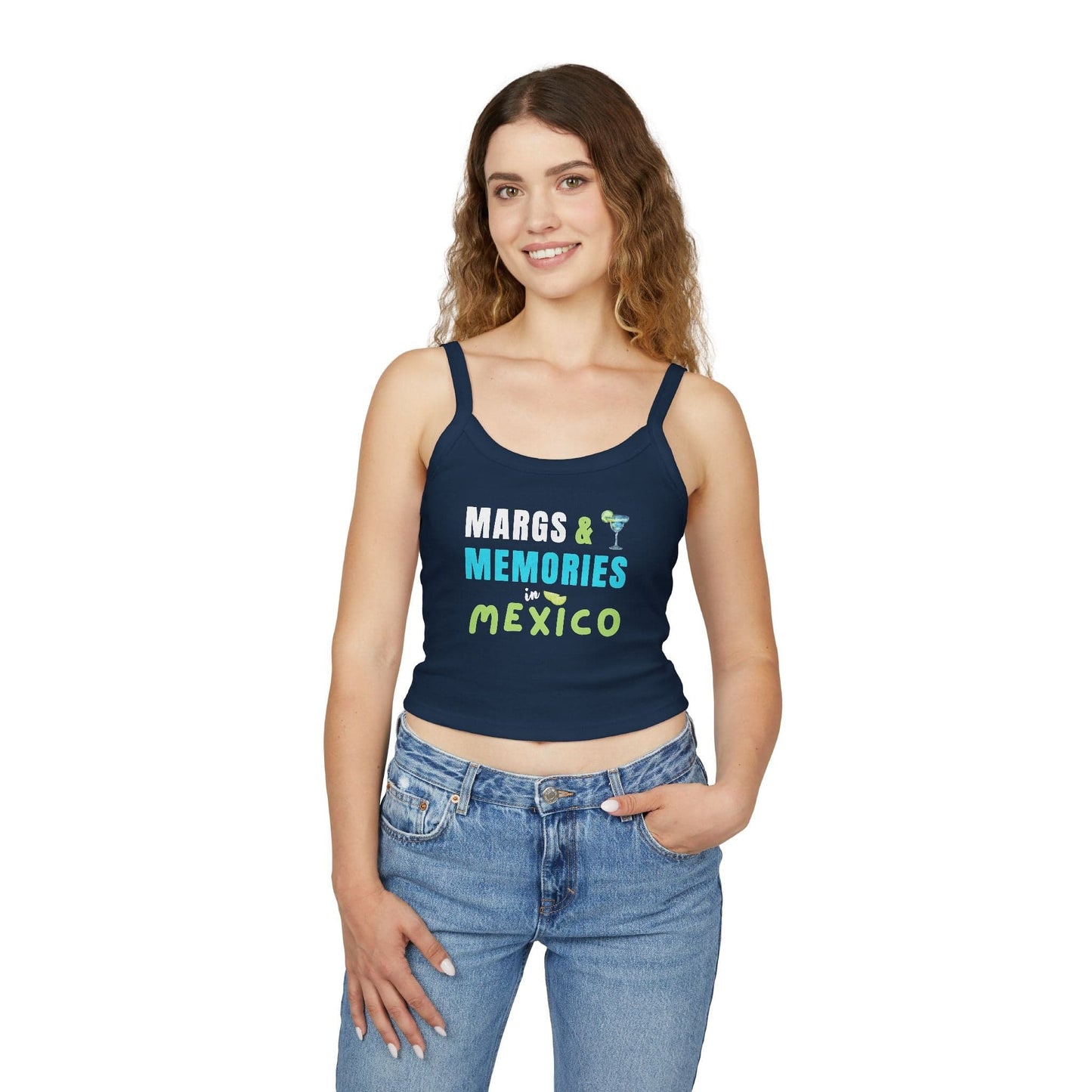 Mexico Margs & Memories, Spaghetti Strap Cropped Tank Top