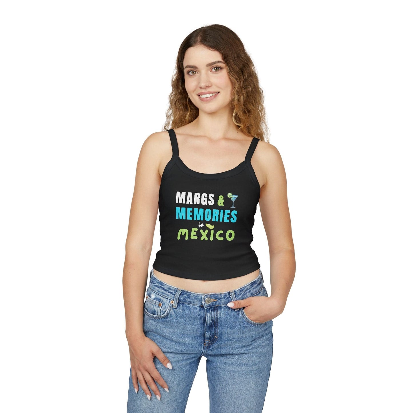 Mexico Margs & Memories, Spaghetti Strap Cropped Tank Top