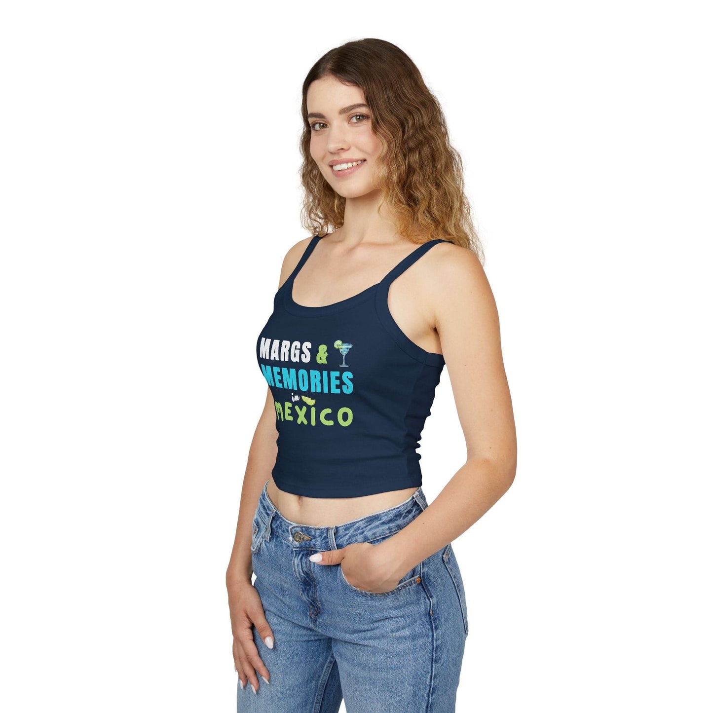 Mexico Margs & Memories, Spaghetti Strap Cropped Tank Top