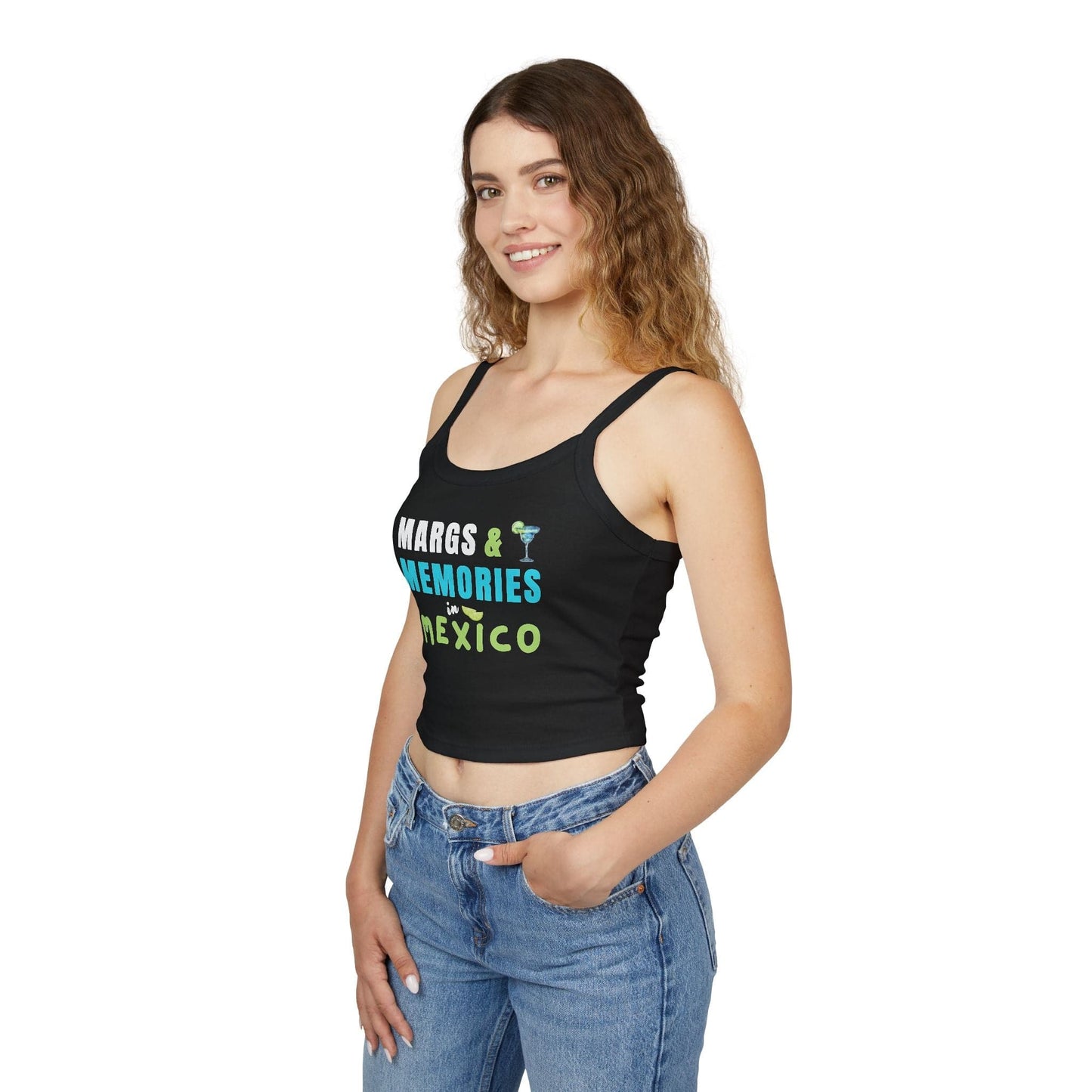 Mexico Margs & Memories, Spaghetti Strap Cropped Tank Top