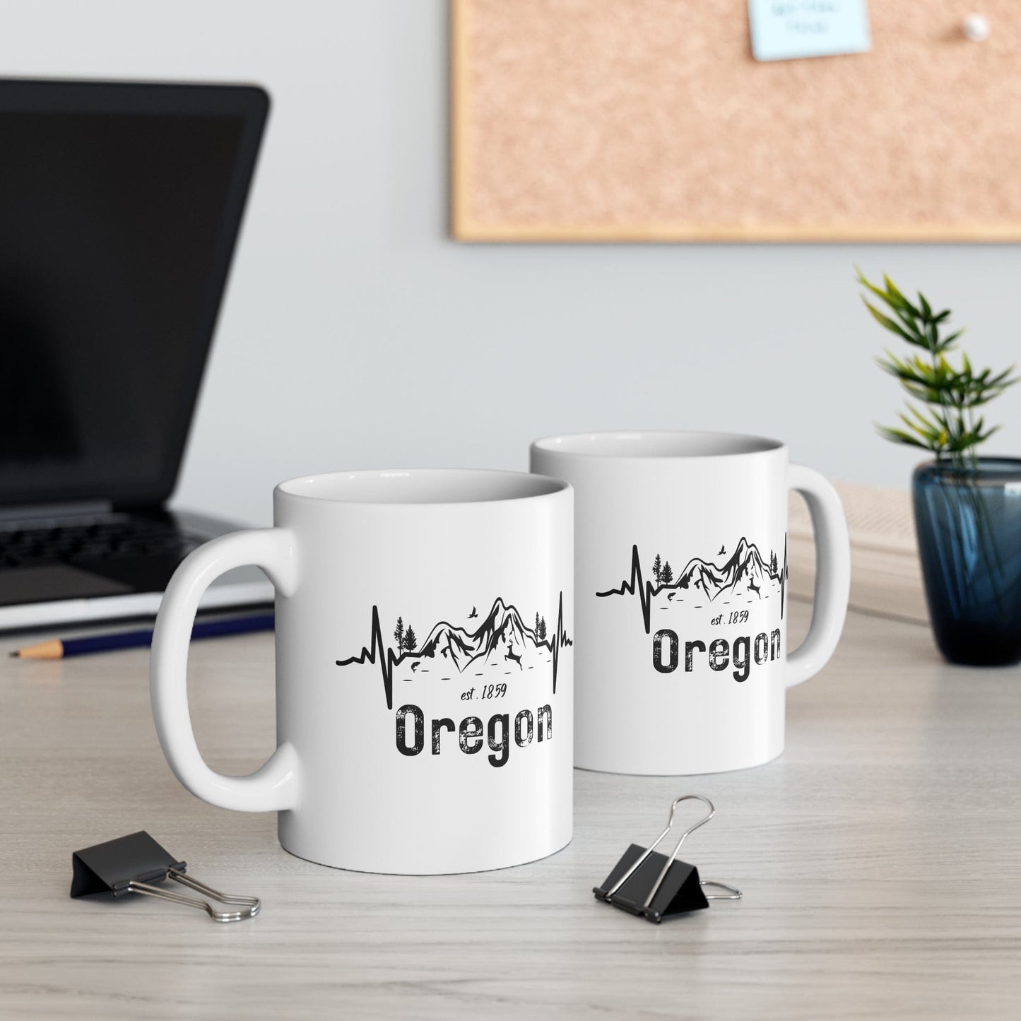 Oregon Mountains Heartbeat - 11oz Ceramic Mug