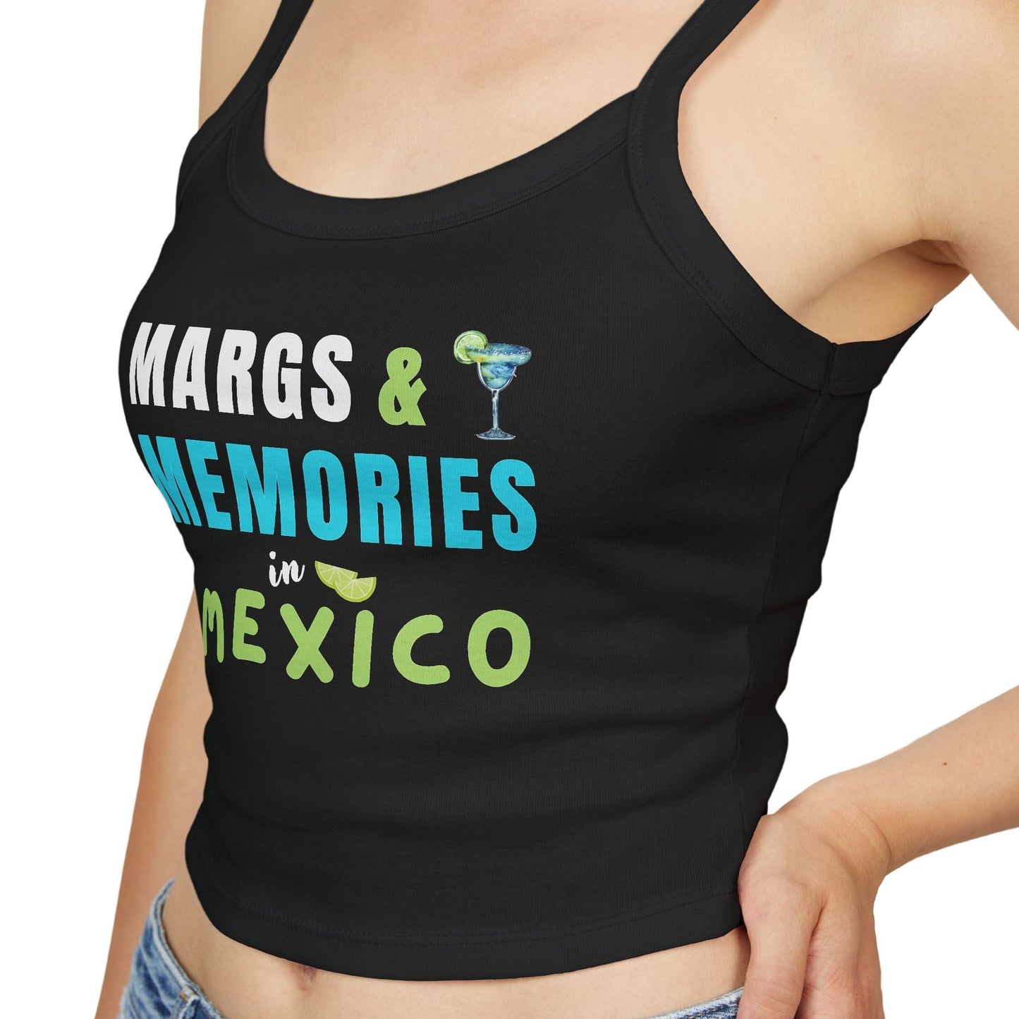 Mexico Margs & Memories, Spaghetti Strap Cropped Tank Top