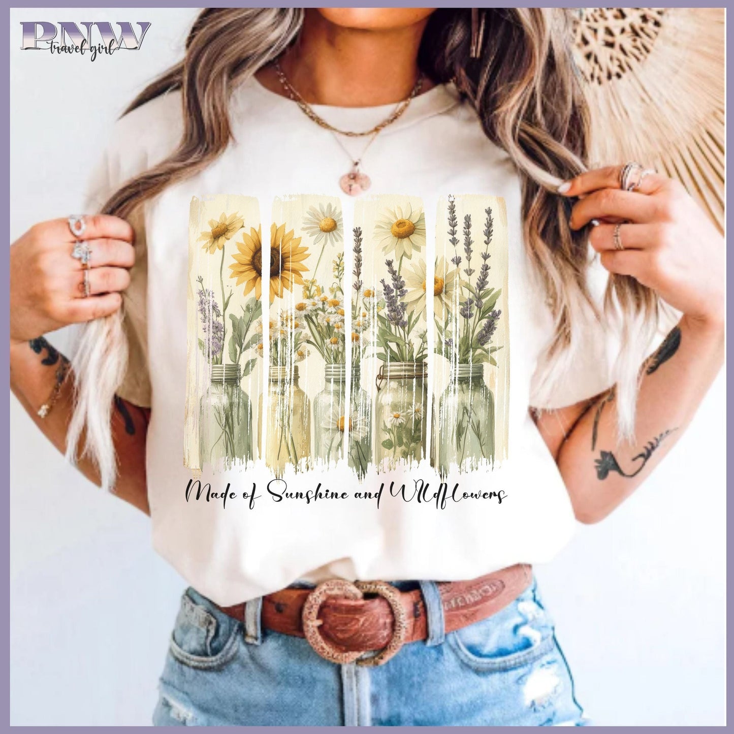 Made of Sunshine and Wildflowers, Vintage Style Tee