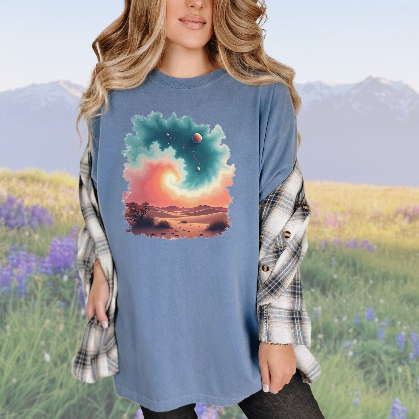 Cosmic Desert Swirls, Vintage Style Tee