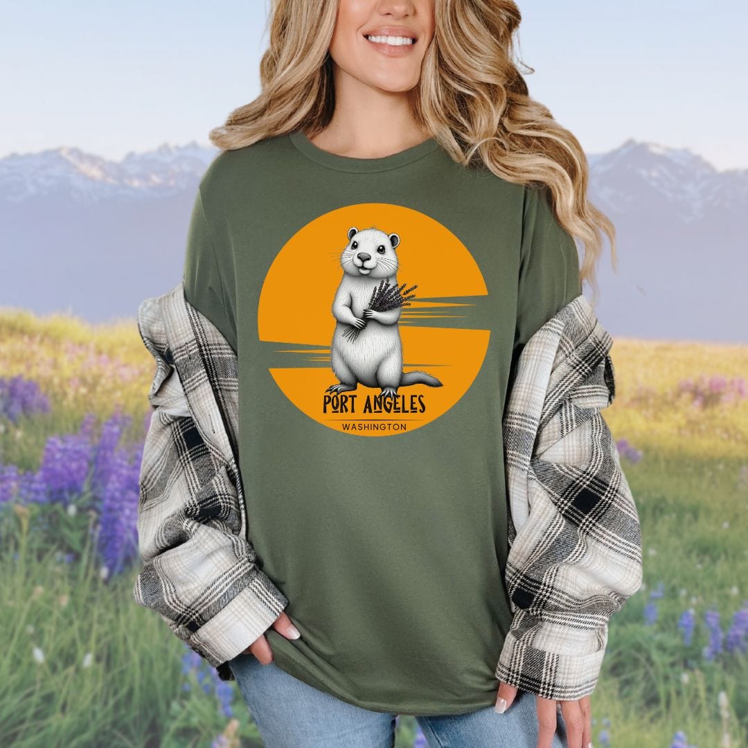 Port Angeles Sunset Marmot, Softstyle Tee
