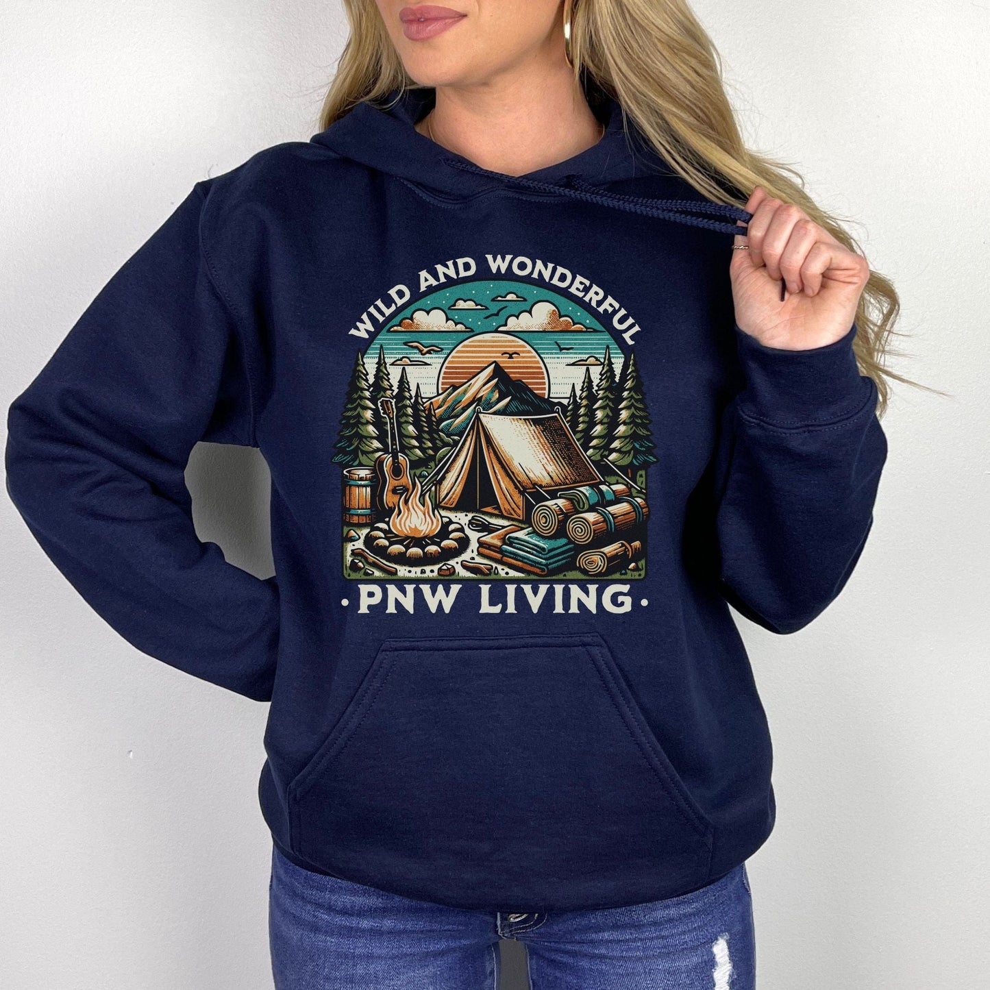 PNW Living, Camping Adventure, Softstyle Hoodie