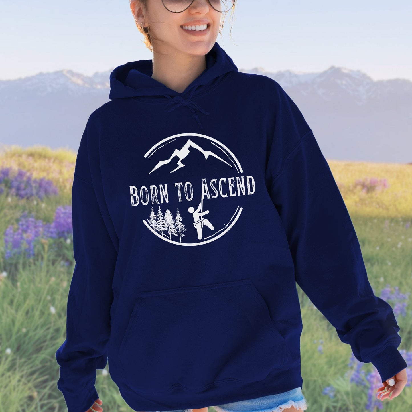Born to Ascend, Mountain Adventure Shirt for Mountain Climbers/Hiking Lover Gift/Backpacking Pullover Hoodie/Travel Gift