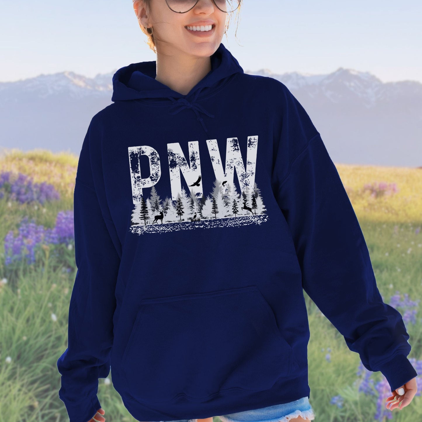 PNW Grunge Letters, Softstyle Hoodie