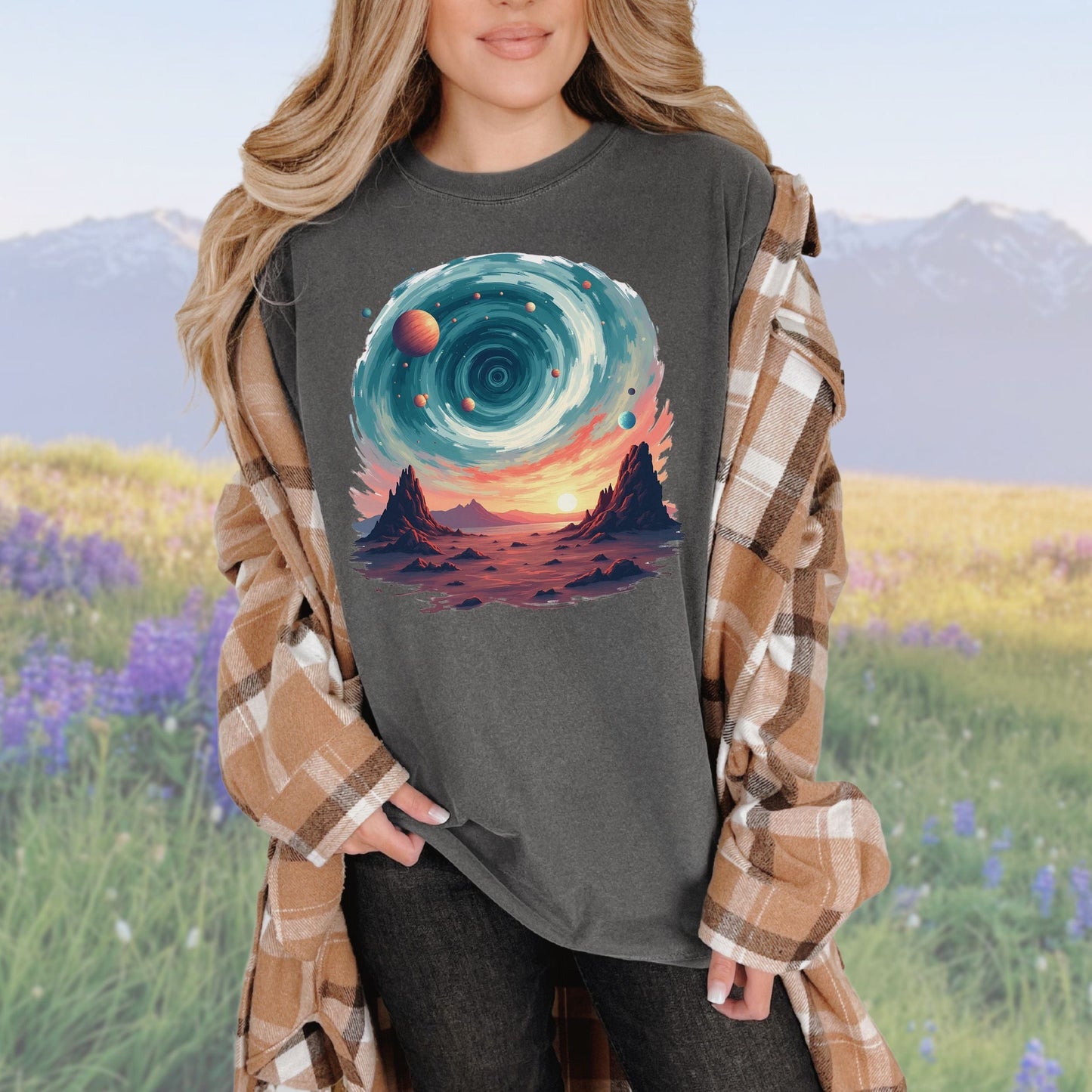 Cosmic Swirls, Vintage Style Tee
