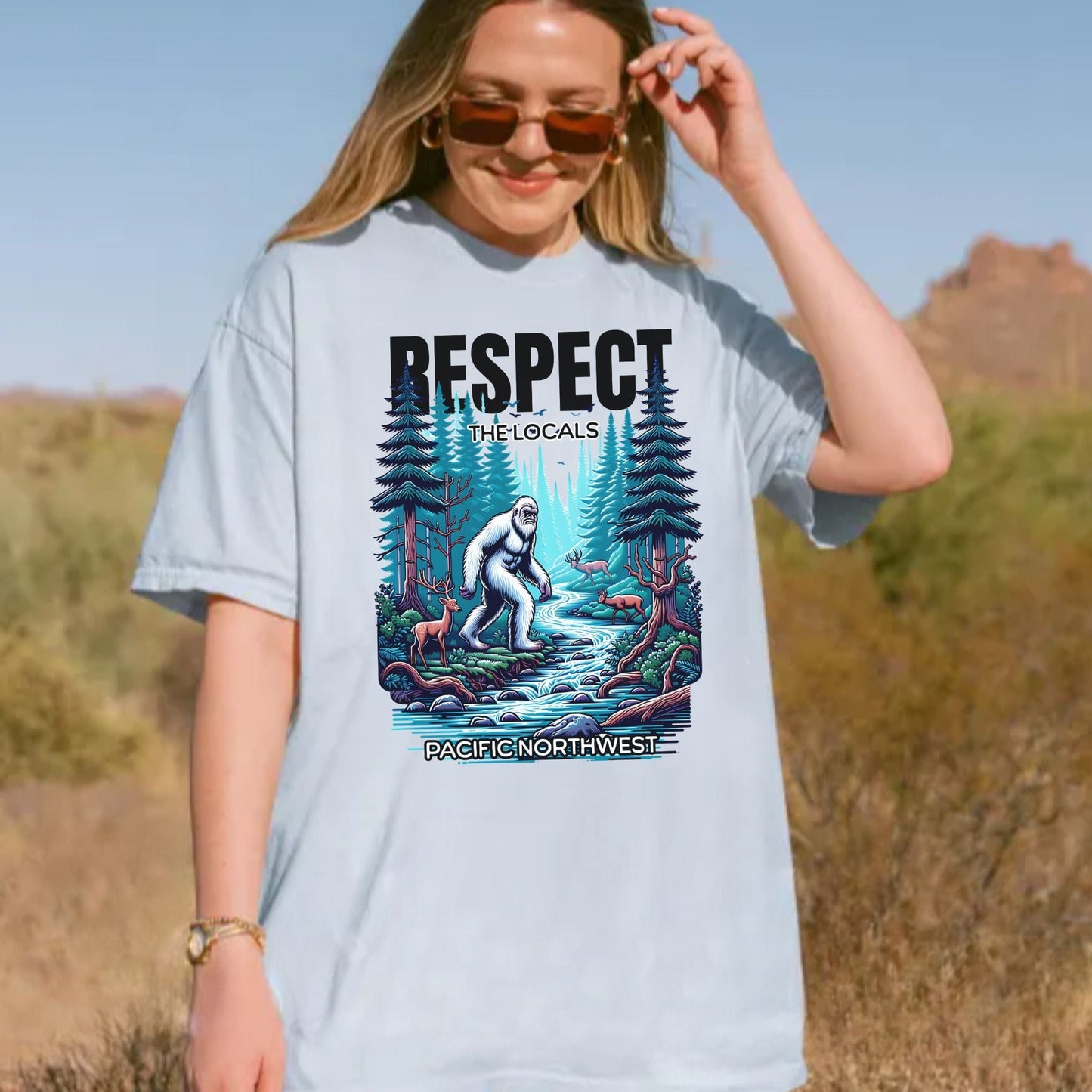 PNW Respect the Locals Sasquatch Vintage Style Tee