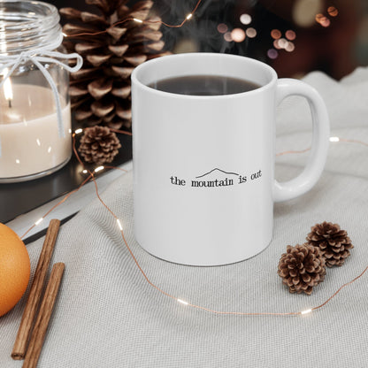 The Mountain is Out, Minimalist Rainier - 11oz Ceramic Mug