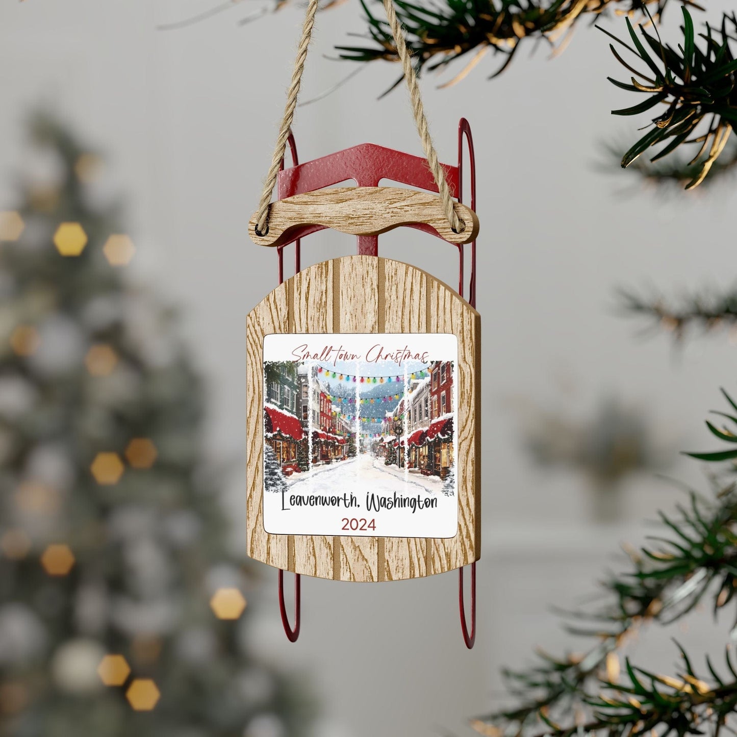 Leavenworth Christmas Sled Ornament