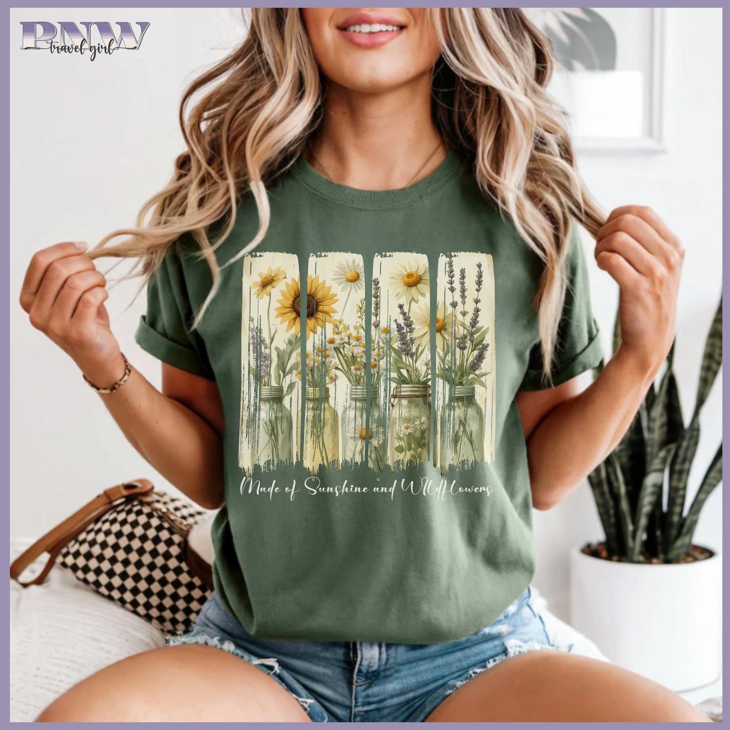 Made of Sunshine and Wildflowers, Vintage Style Tee