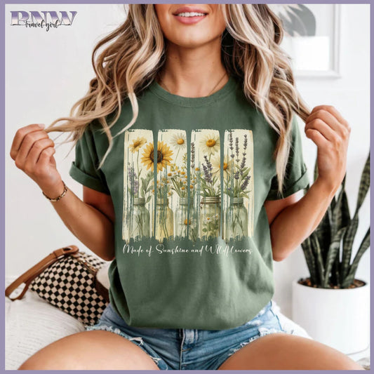 Made of Sunshine and Wildflowers, Vintage Style Tee