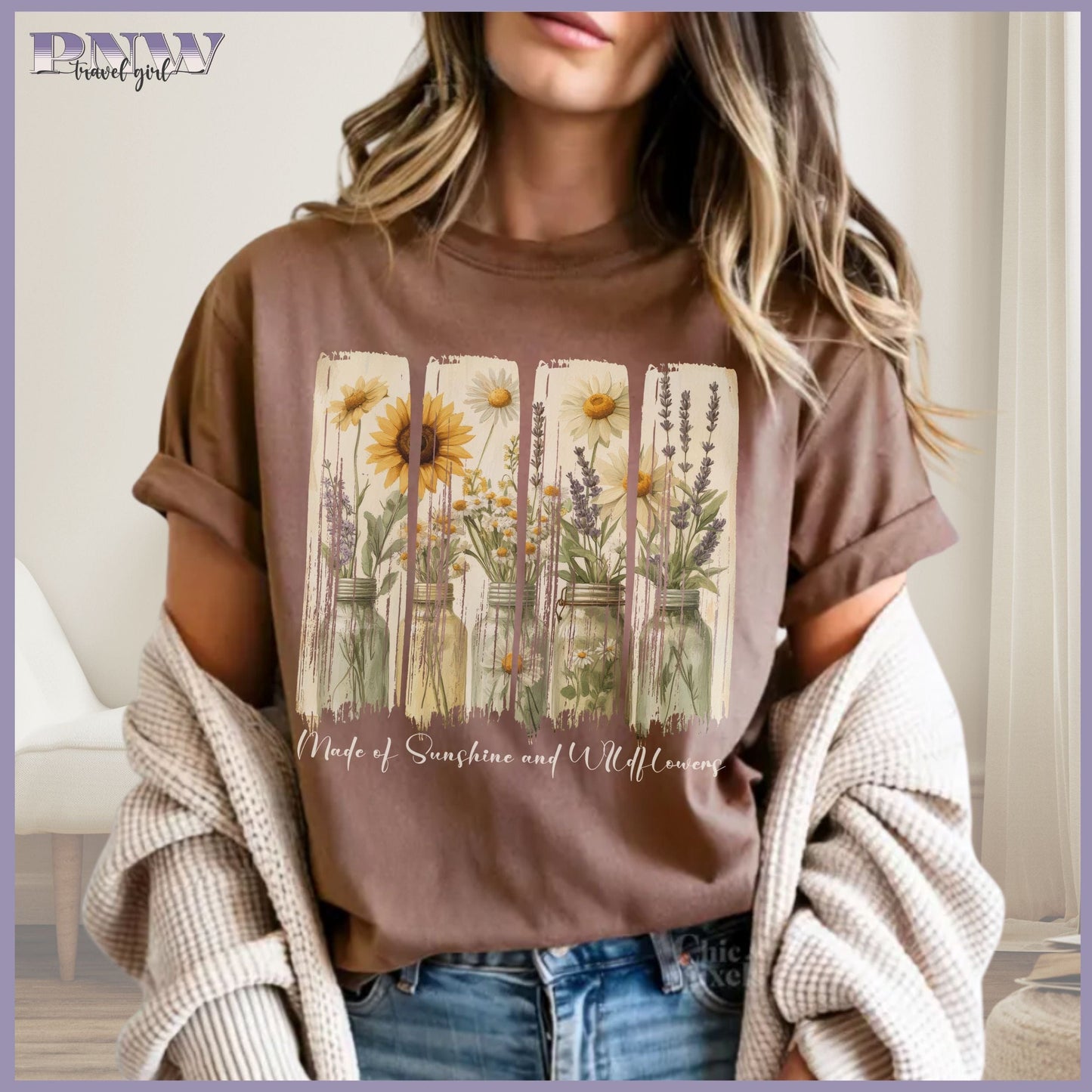 Made of Sunshine and Wildflowers, Vintage Style Tee