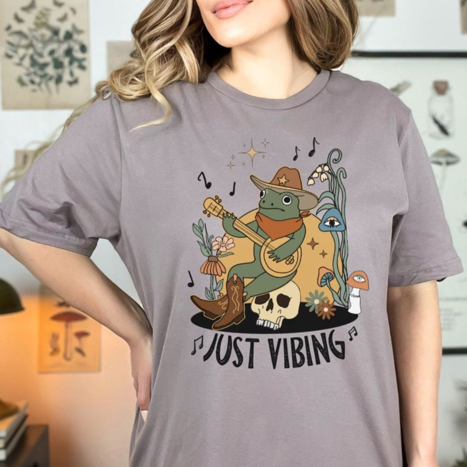 Just Vibing Frog Softstyle Tee