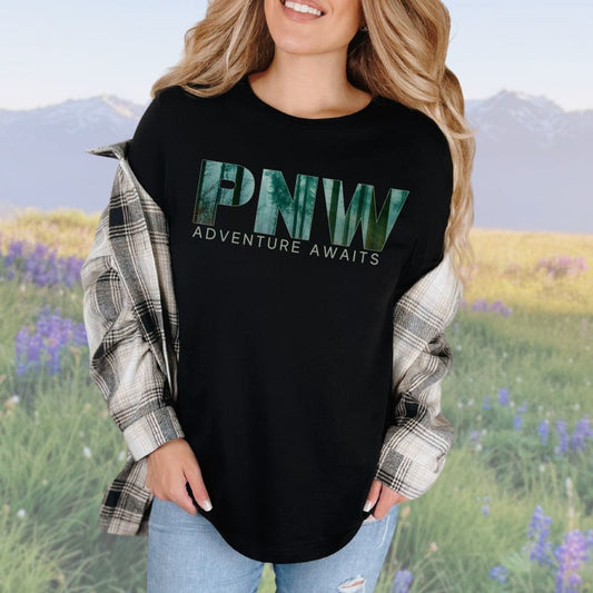 PNW Adventure Awaits, Vintage Style Tee