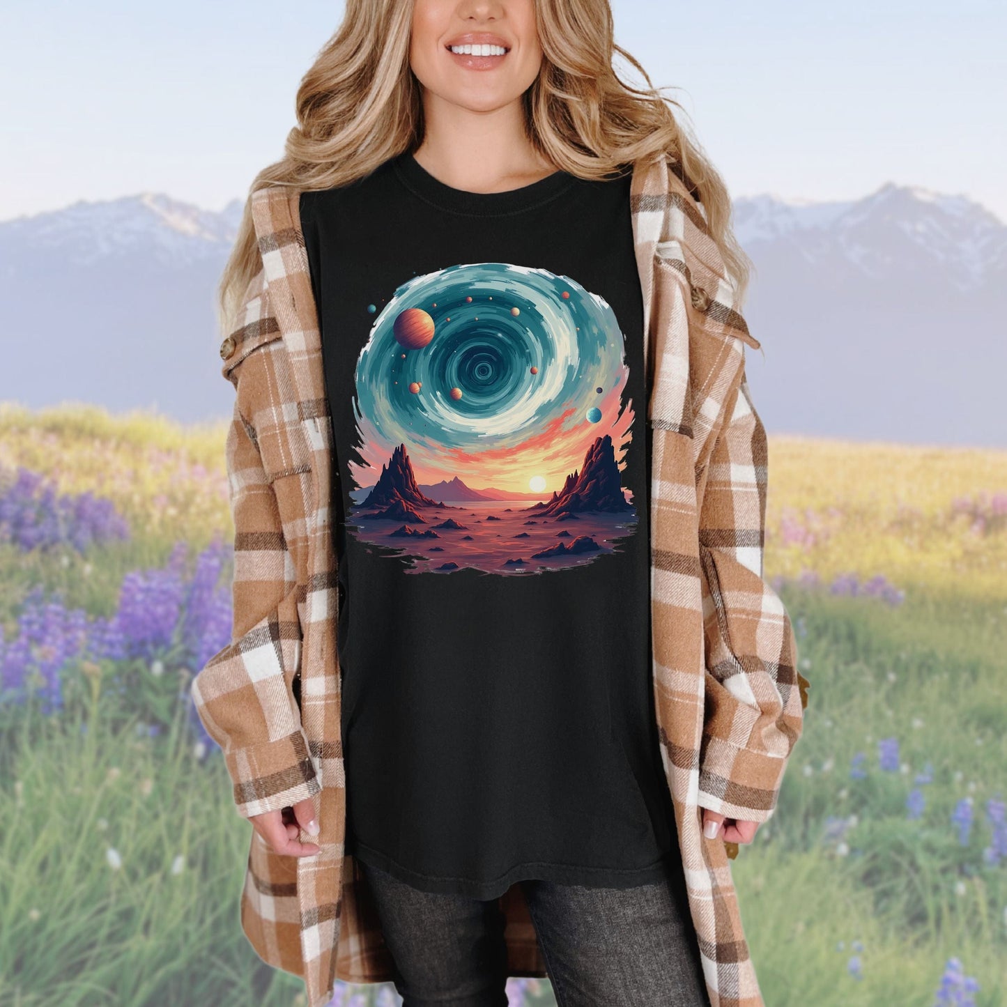 Cosmic Swirls, Vintage Style Tee
