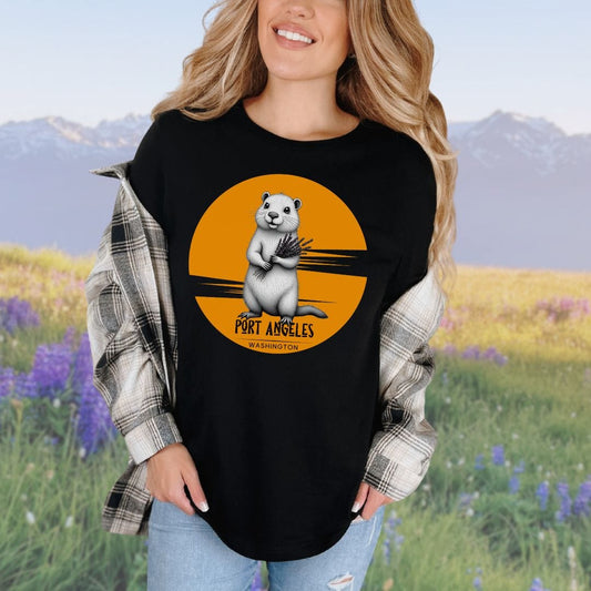 Port Angeles Sunset Marmot, Softstyle Tee
