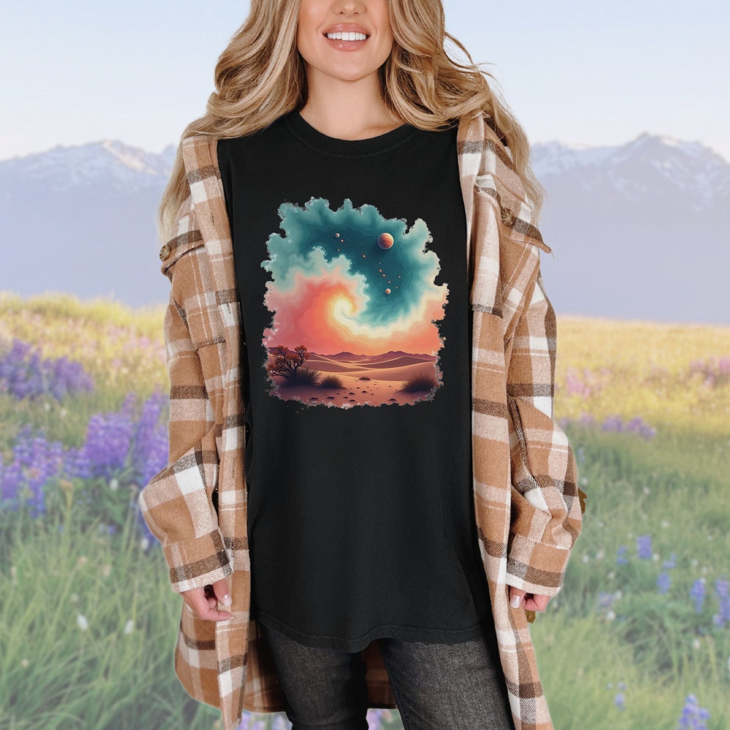 Cosmic Desert Swirls, Vintage Style Tee