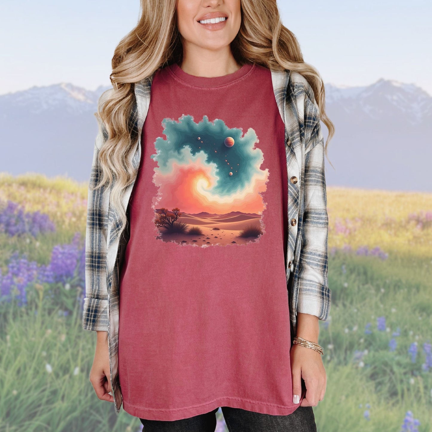 Cosmic Desert Swirls, Vintage Style Tee