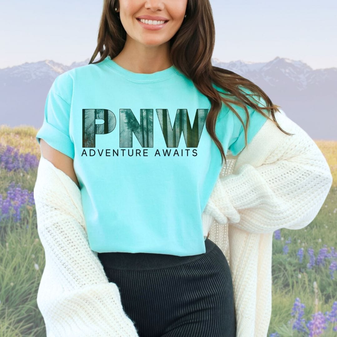 PNW Adventure Awaits, Vintage Style Tee