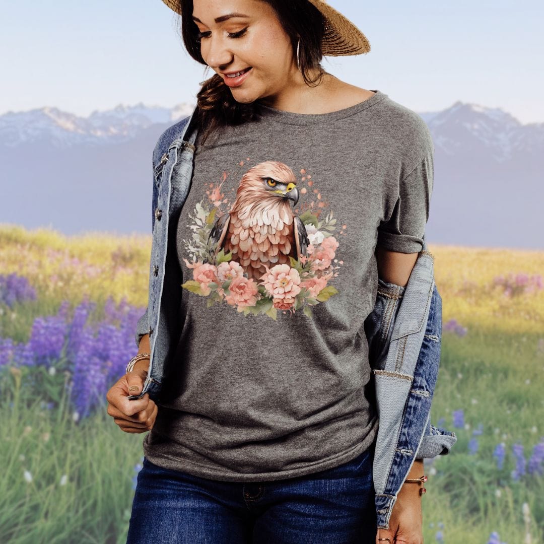 Pink Floral Hawk, Softsyle Tee