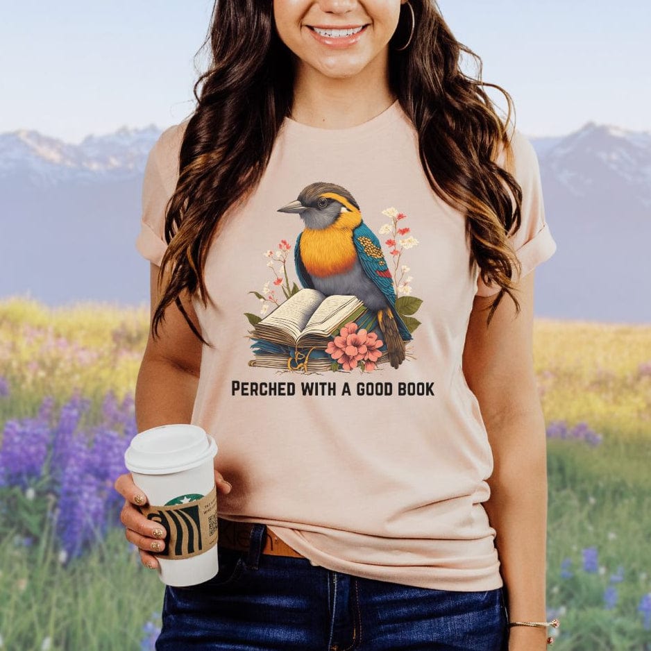 Perched with a good book, Softsyle Tee