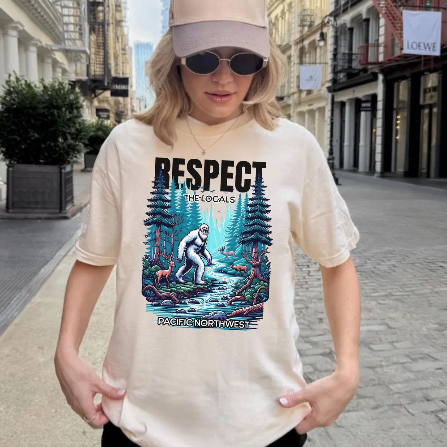 PNW Respect the Locals Sasquatch Vintage Style Tee