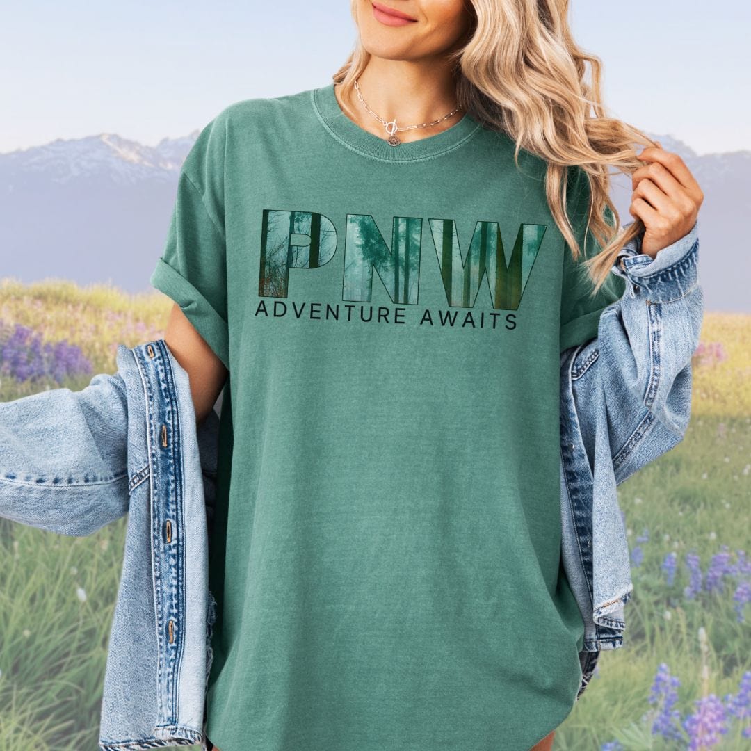 PNW Adventure Awaits, Vintage Style Tee