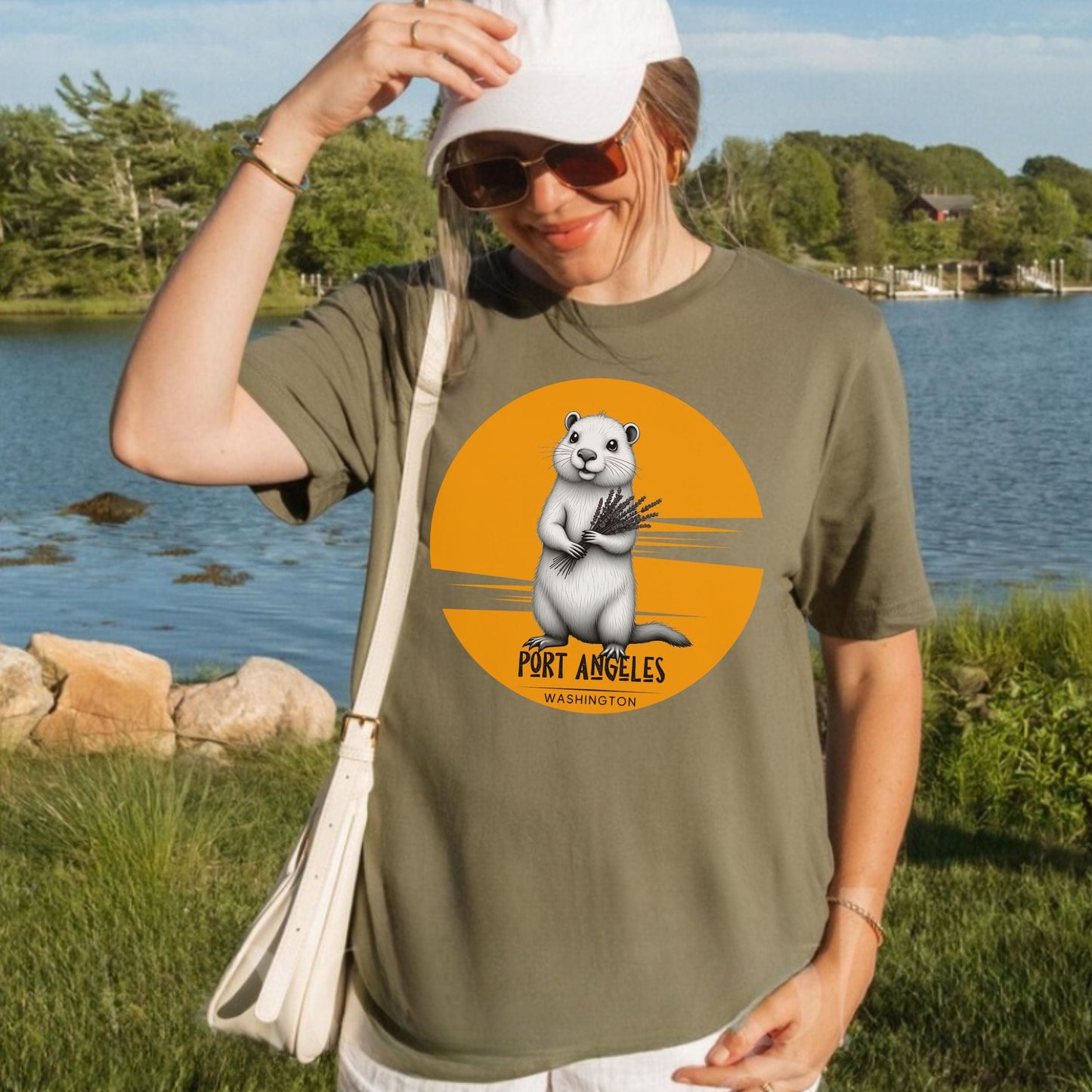 Port Angeles Sunset Marmot, Softstyle Tee