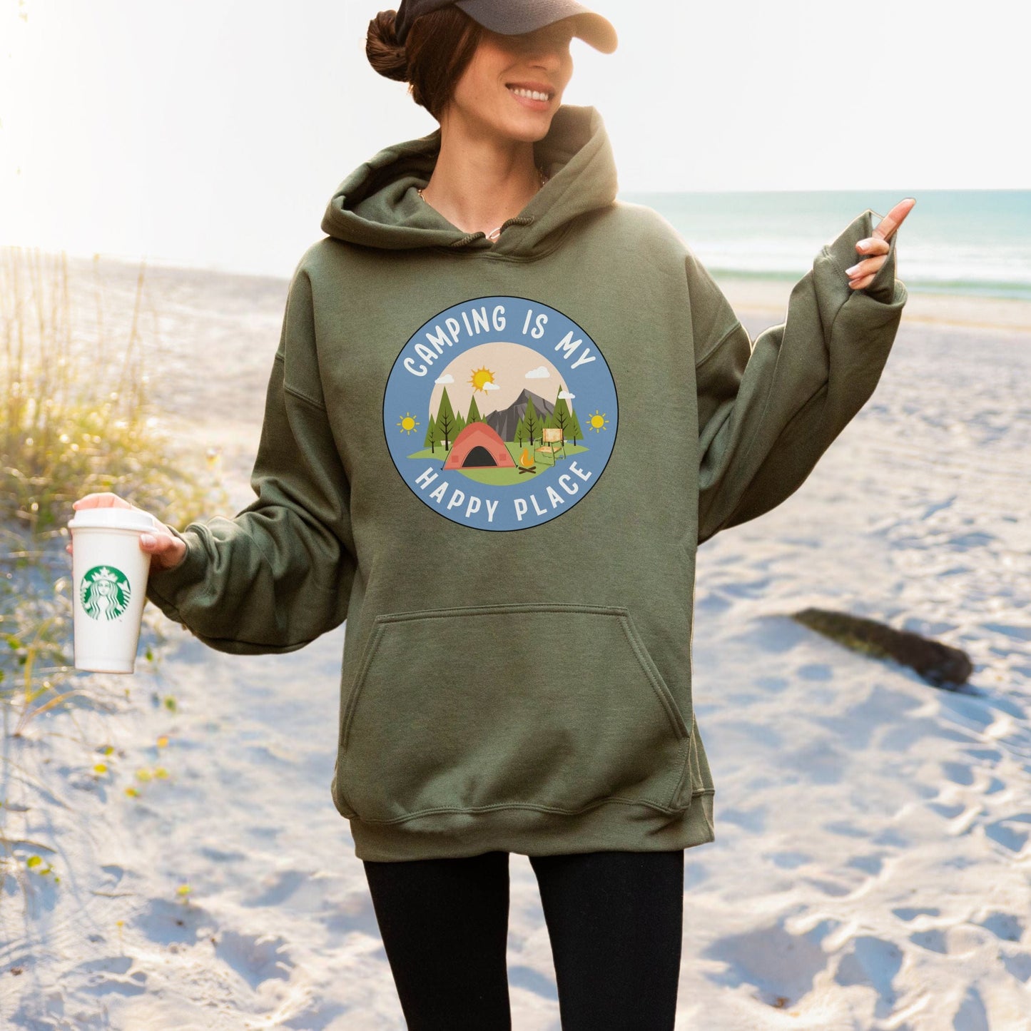 Camping is My Happy Place, Softstyle Hoodie