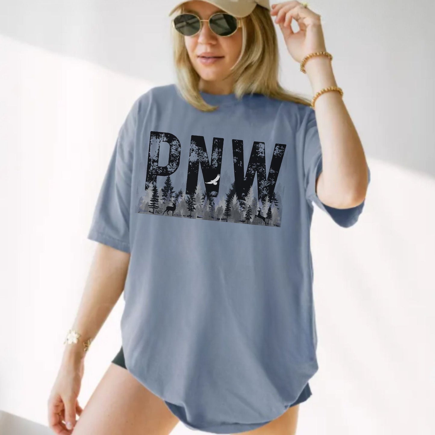 PNW Grunge Letters Vintage Style Tee