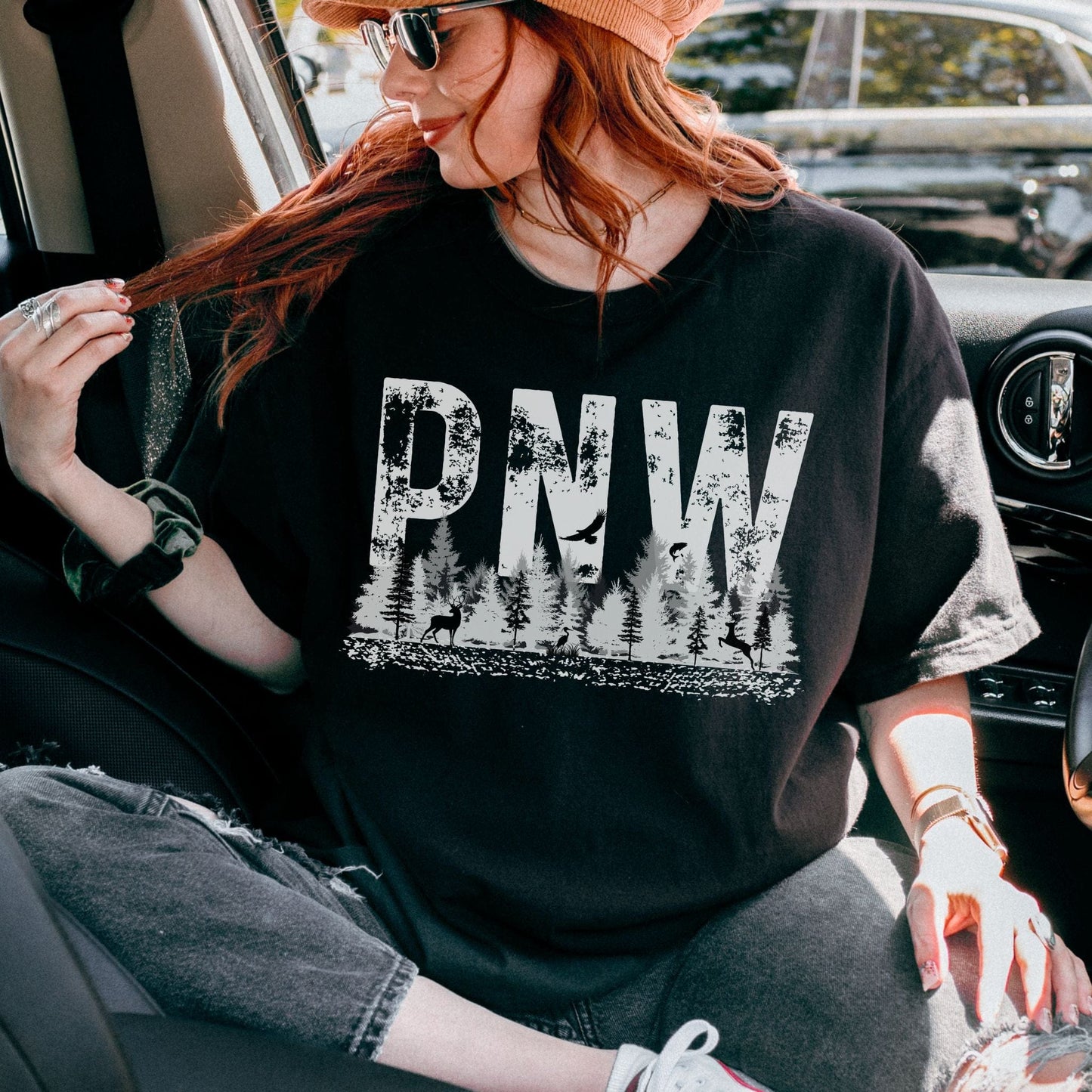 PNW Grunge Letters Vintage Style Tee