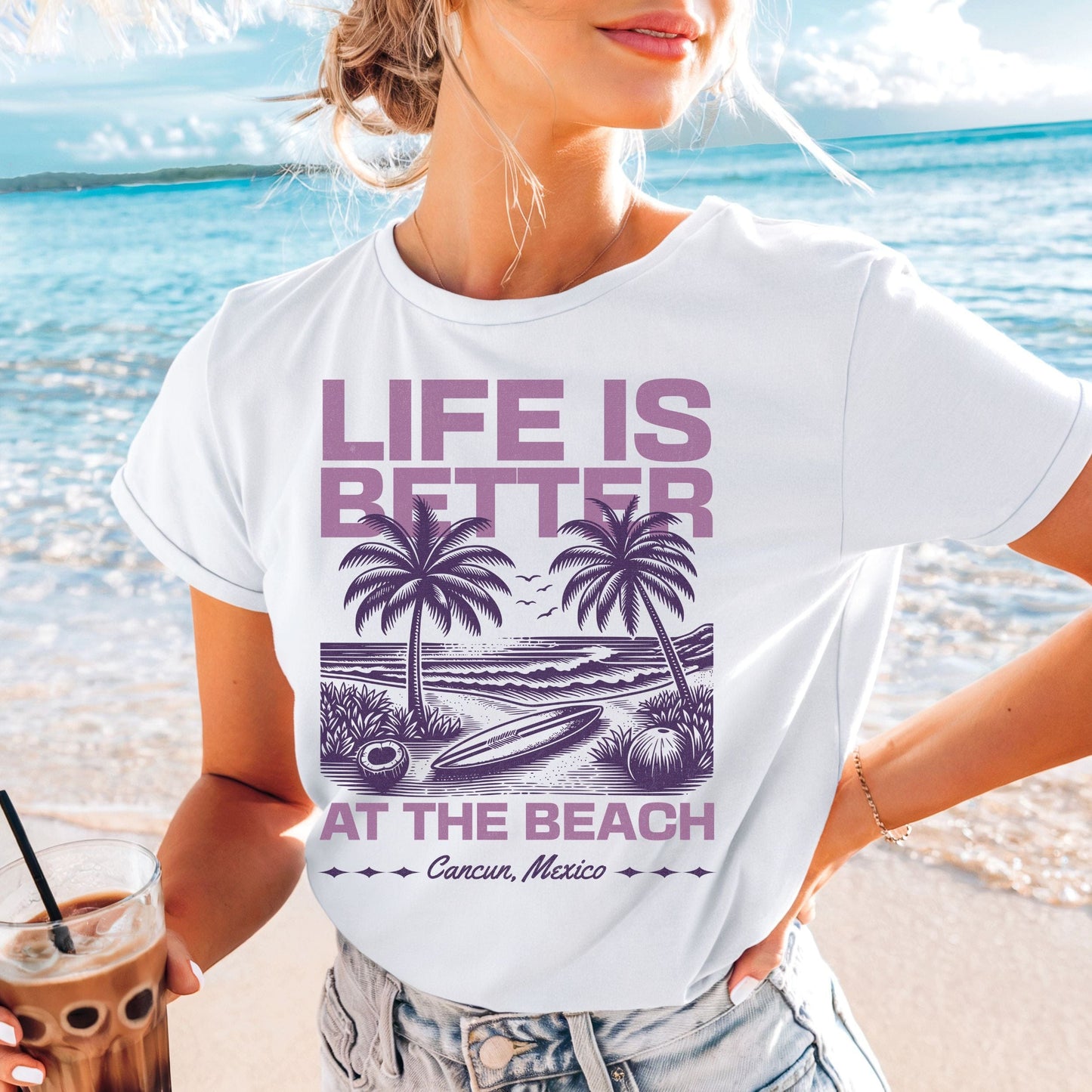 Life is Better at the Beach, Cancun Softsyle Tee