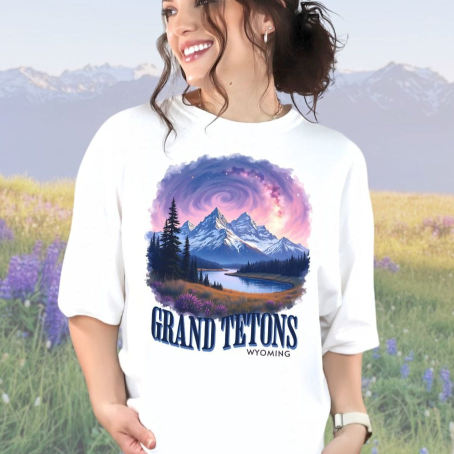 Cosmic Grand Tetons, Vintage Style Tee