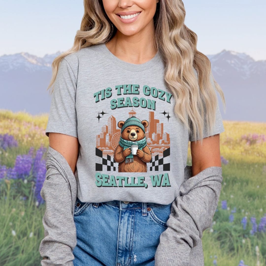 Seattle Cozy Season Bear, Softstyle Tee