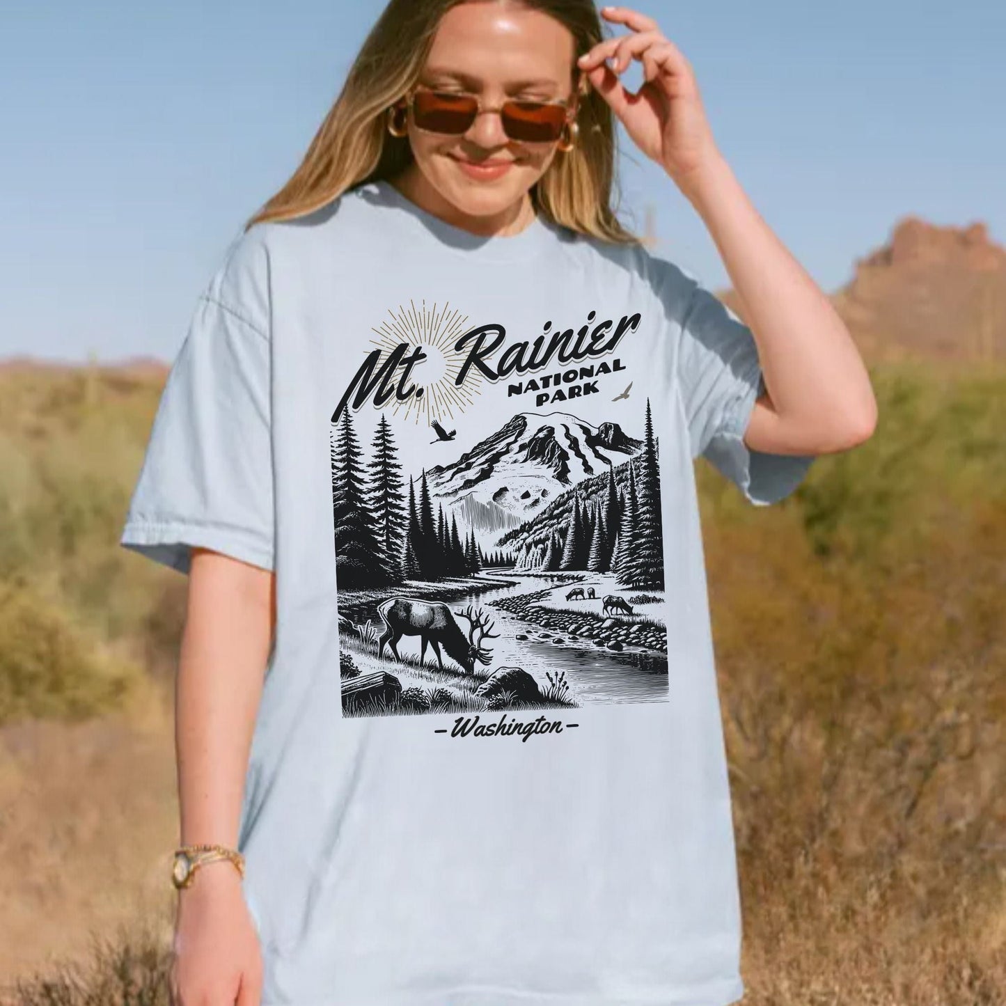 Pacific Northwest Mt Rainier Souvenir Vintage Style Tee