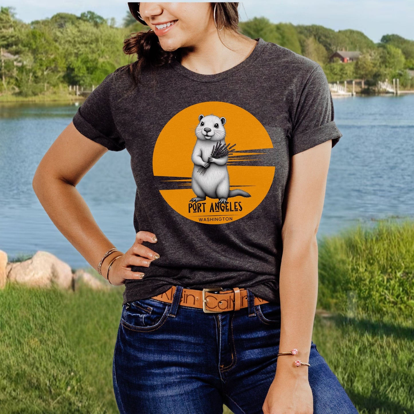 Port Angeles Sunset Marmot, Softstyle Tee