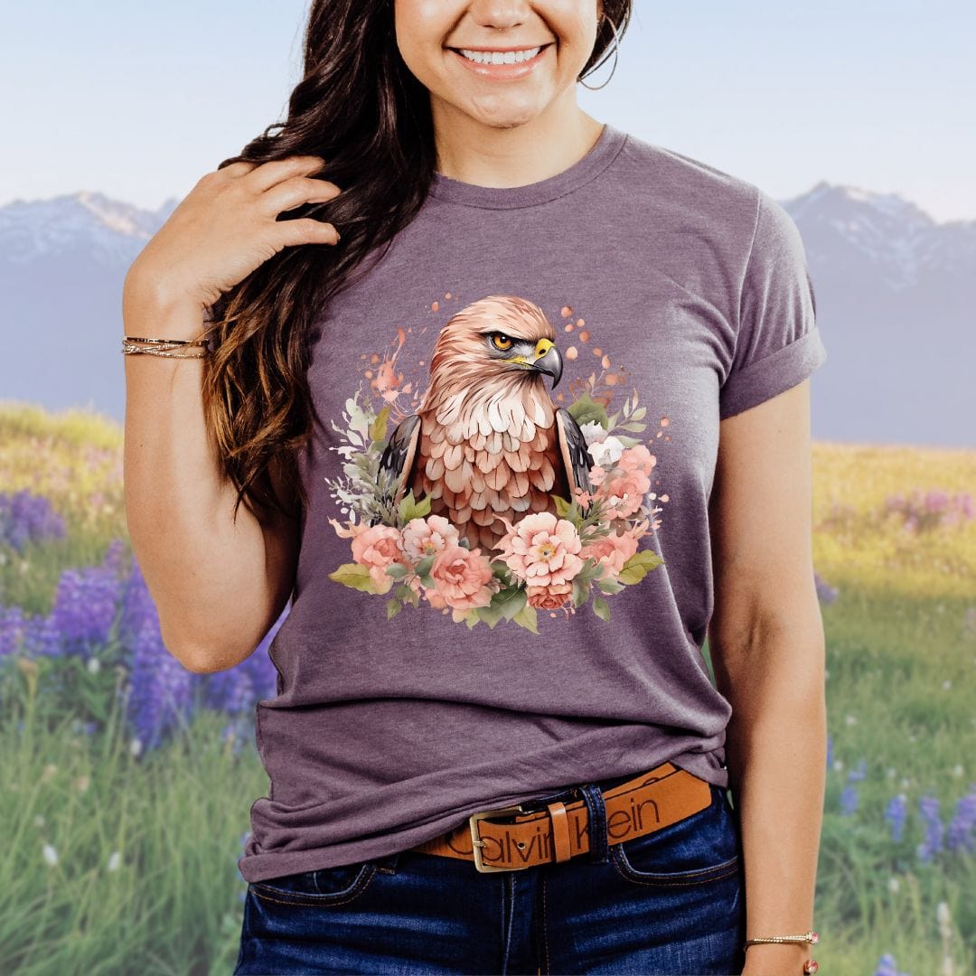 Pink Floral Hawk, Softsyle Tee