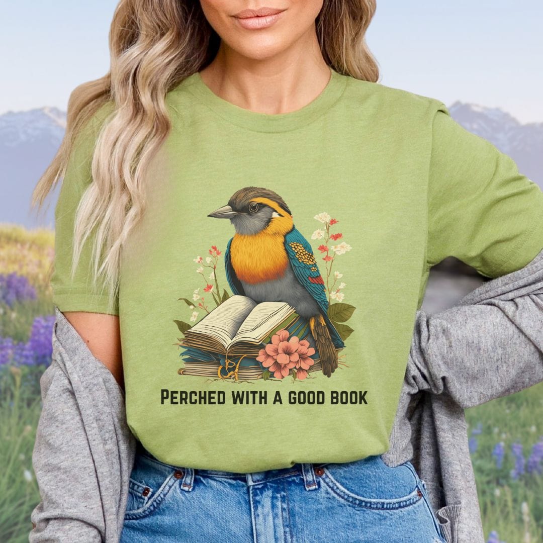 Perched with a good book, Softsyle Tee